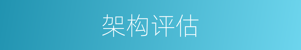 架构评估的同义词