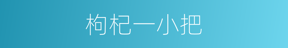 枸杞一小把的同义词