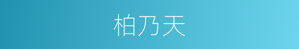 柏乃天的同义词