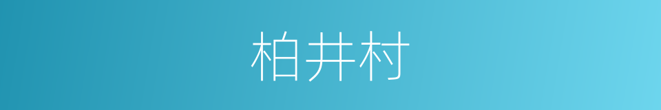 柏井村的同义词