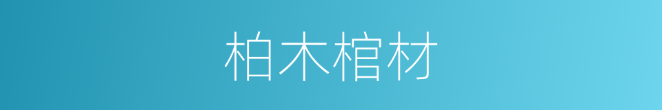 柏木棺材的同义词