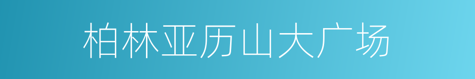 柏林亚历山大广场的同义词