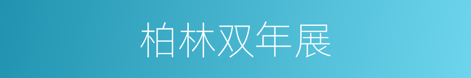 柏林双年展的同义词