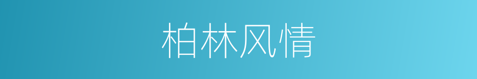 柏林风情的同义词