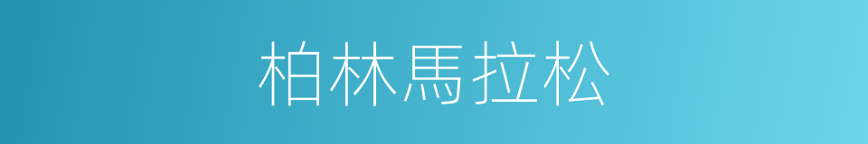柏林馬拉松的同義詞