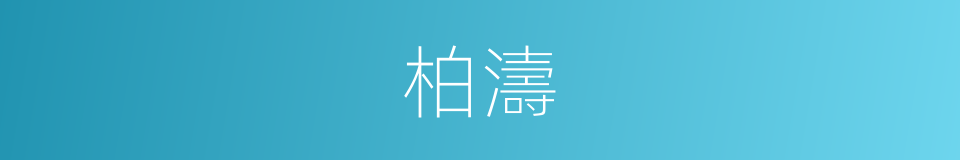 柏濤的同義詞