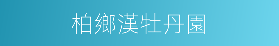 柏鄉漢牡丹園的同義詞