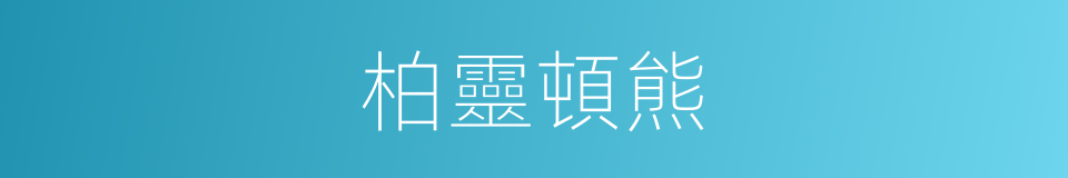 柏靈頓熊的同義詞