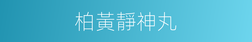 柏黃靜神丸的同義詞