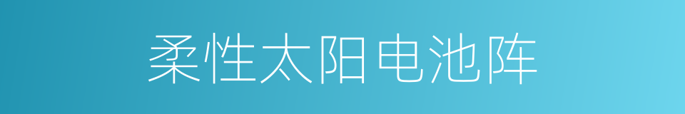 柔性太阳电池阵的同义词