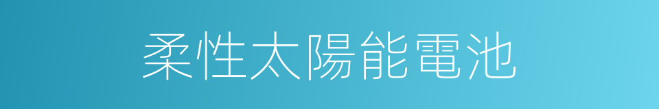 柔性太陽能電池的同義詞