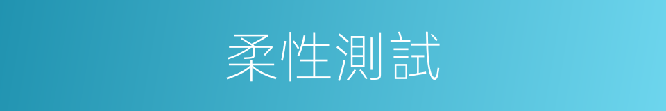 柔性測試的同義詞