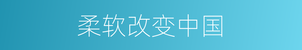 柔软改变中国的同义词
