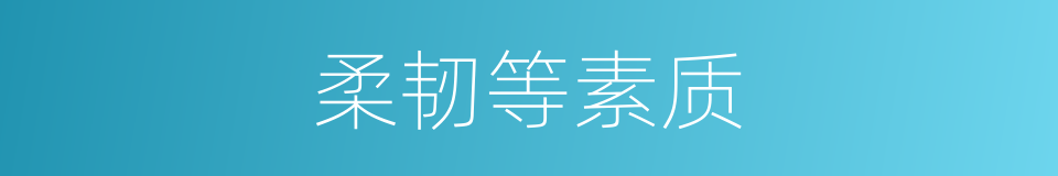 柔韧等素质的同义词
