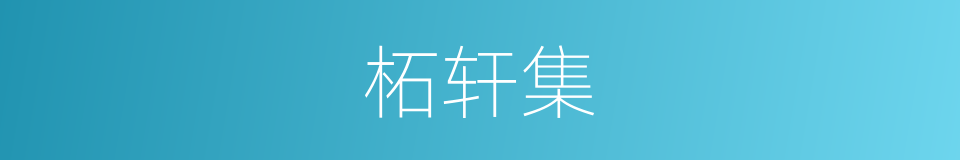 柘轩集的同义词