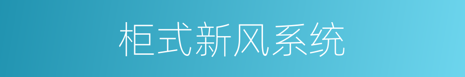 柜式新风系统的同义词