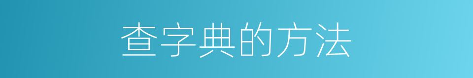 查字典的方法的同义词