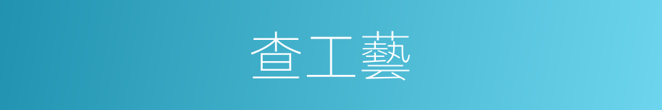 查工藝的同義詞