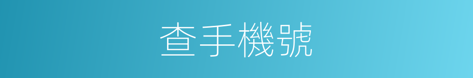 查手機號的同義詞