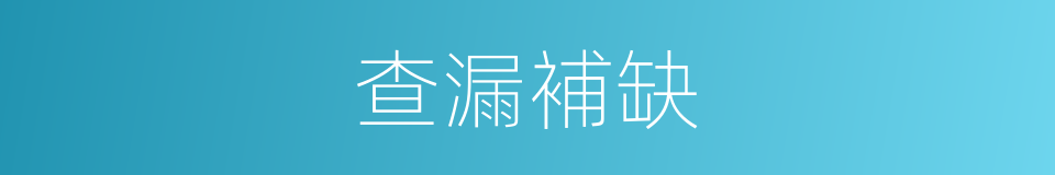 查漏補缺的意思