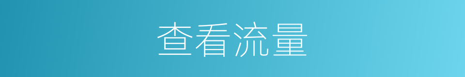 查看流量的同义词