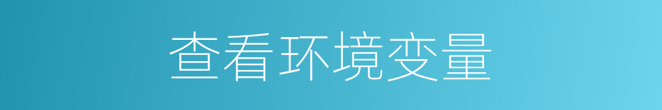 查看环境变量的同义词