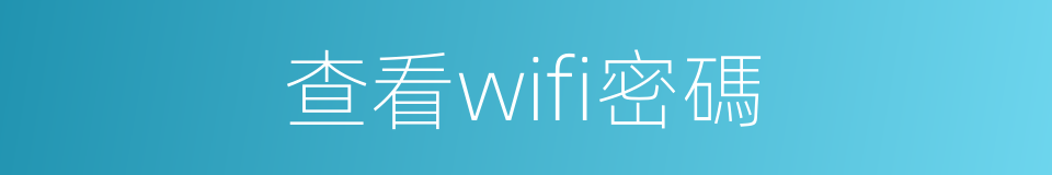 查看wifi密碼的同義詞