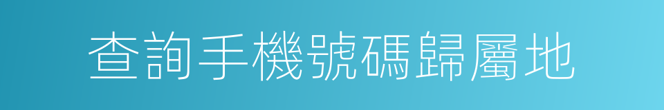 查詢手機號碼歸屬地的同義詞