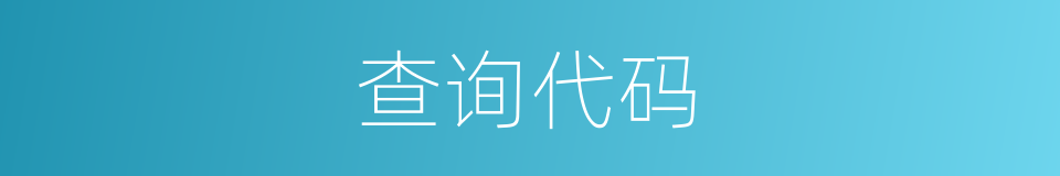 查询代码的同义词