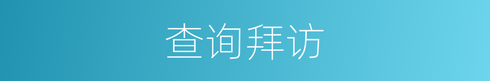 查询拜访的同义词