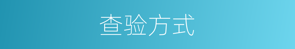 查验方式的同义词