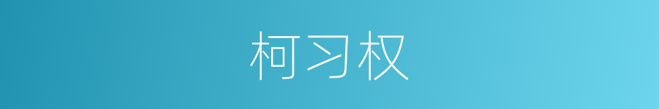 柯习权的同义词