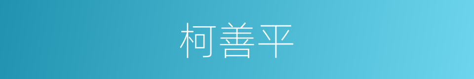 柯善平的同义词