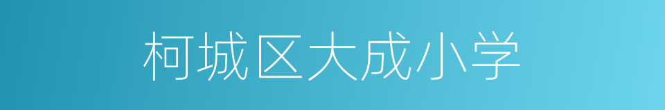 柯城区大成小学的同义词