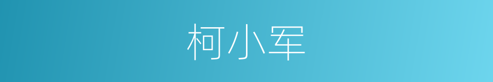 柯小军的同义词