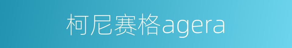柯尼赛格agera的同义词