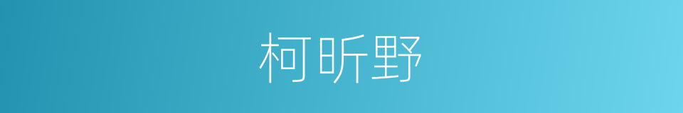 柯昕野的同义词