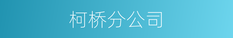 柯桥分公司的同义词