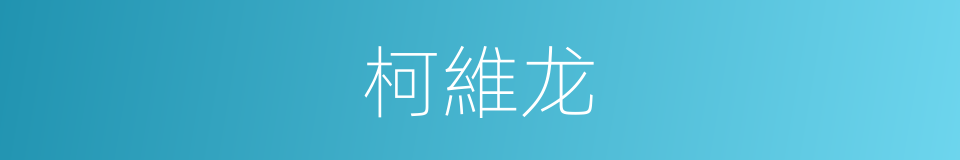 柯維龙的同義詞