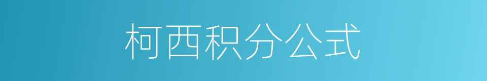 柯西积分公式的同义词