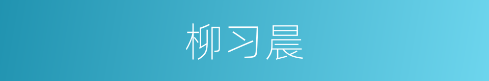 柳习晨的同义词