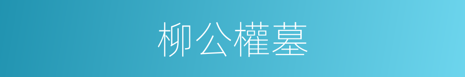 柳公權墓的同義詞