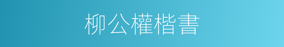 柳公權楷書的同義詞
