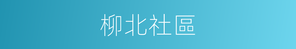 柳北社區的同義詞
