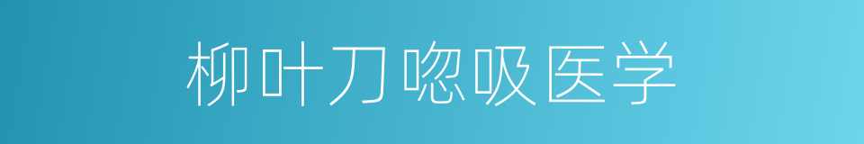 柳叶刀唿吸医学的同義詞