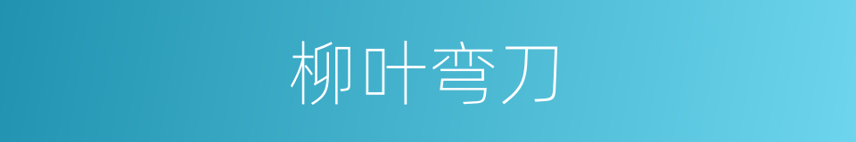 柳叶弯刀的同义词