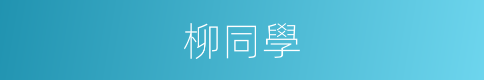 柳同學的同義詞