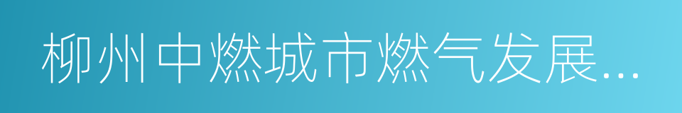 柳州中燃城市燃气发展有限公司的同义词