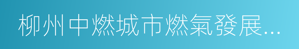 柳州中燃城市燃氣發展有限公司的同義詞