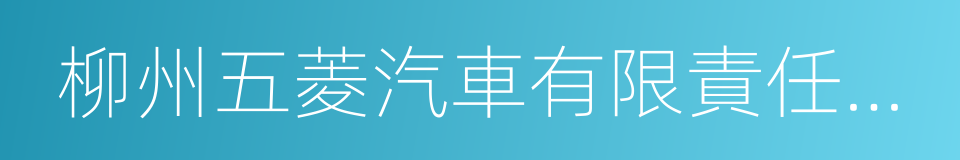 柳州五菱汽車有限責任公司的同義詞